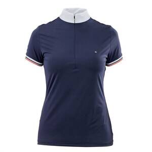 NEW AUBRION youth girl's arcaster short sleeve show shirt in navy